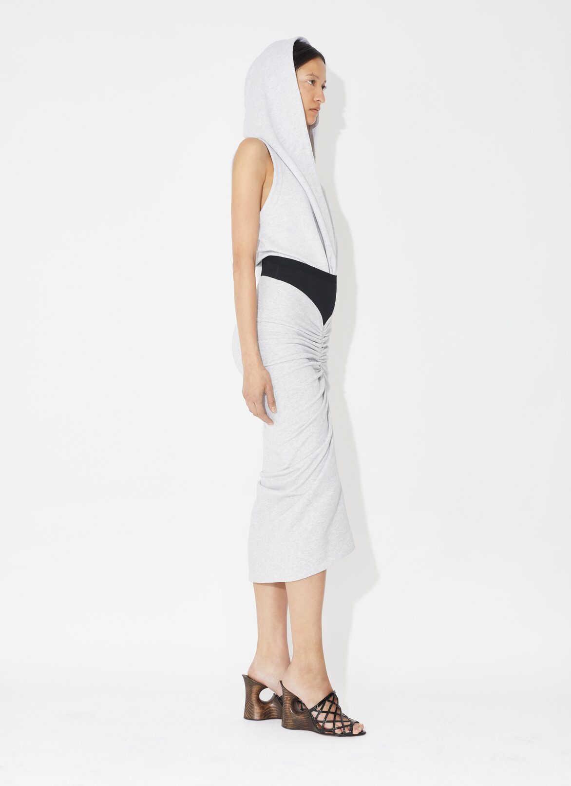 Draped fleece skirt ALAÏA GRAY DRAPED FLEECE SKIRT